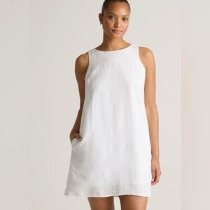 NWT!  Quince European Linen Sleeveless White Dress